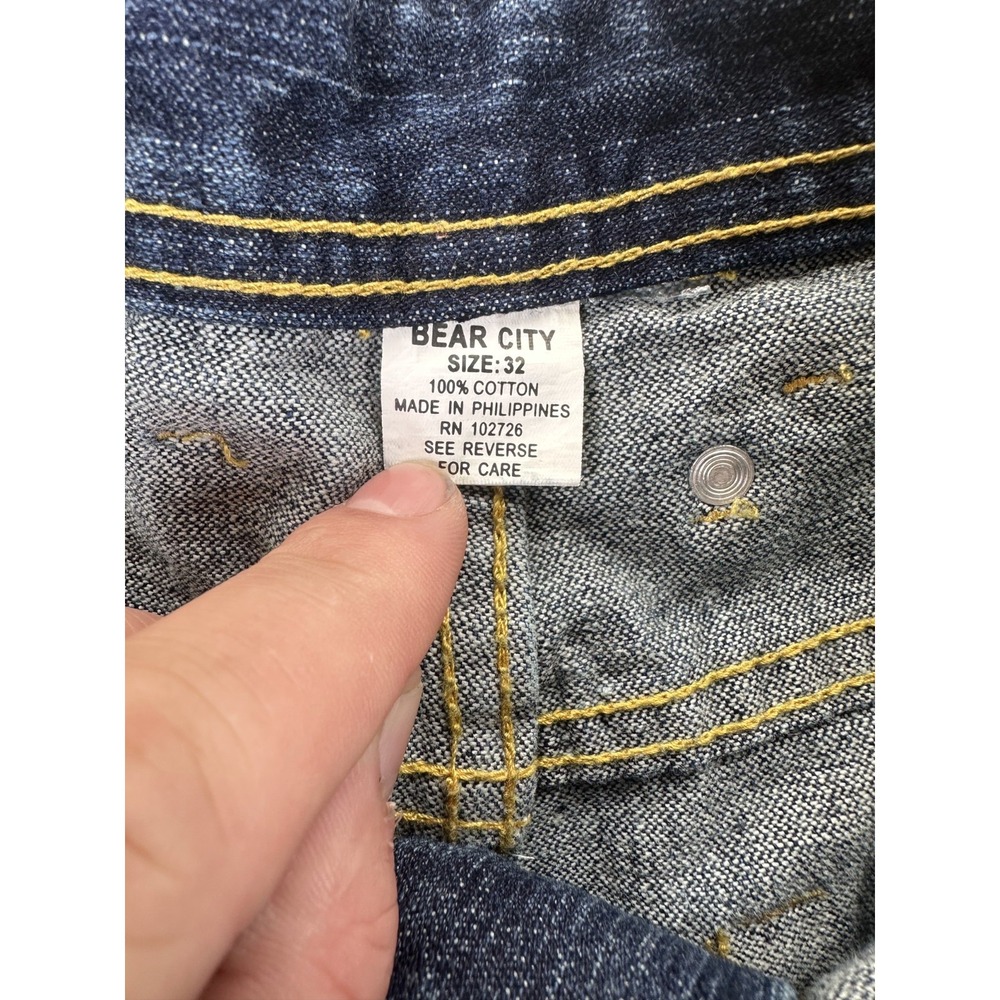 Bear City Baggy Jeans Mens 32 Blue Denim Cotton Medium Wash‎ Wide Leg Casual - Picture 2 of 4